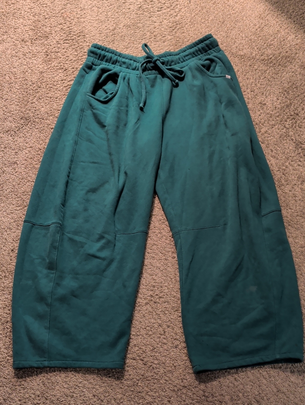 Out From Under Green Essential Barrel-Leg Sweatpants